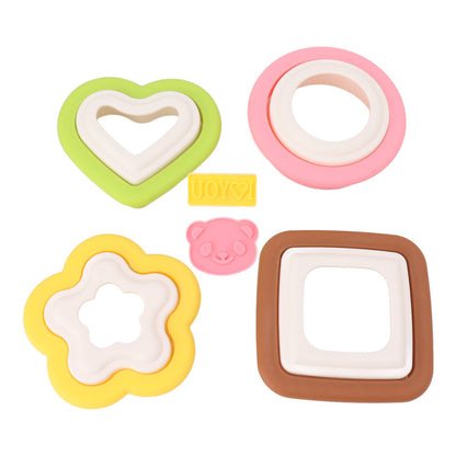 10Pcs Sandwich Cutter Mold Set Detachable Flower Heart Round Shape Baking Toast Biscuits Mould for Kitchen