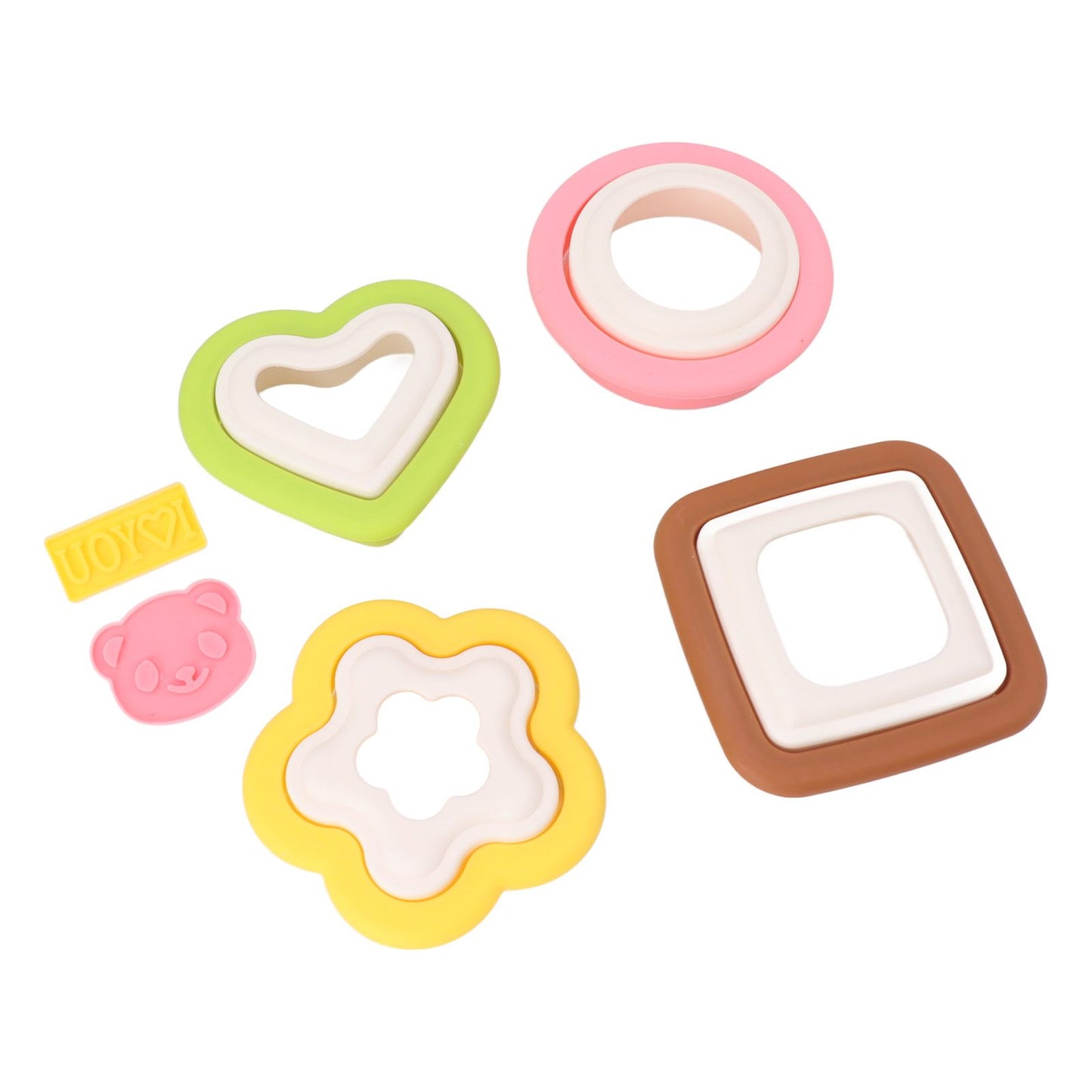 10Pcs Sandwich Cutter Mold Set Detachable Flower Heart Round Shape Baking Toast Biscuits Mould for Kitchen