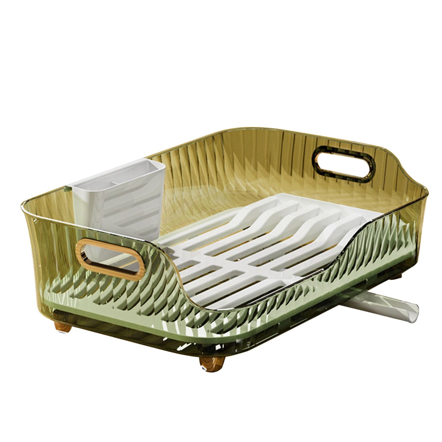 Dish Drying Rack Plastic Visualize Diversion Effluent Dish Diversion Rack for Chopsticks Bowl Plate Spoon Transparent Green