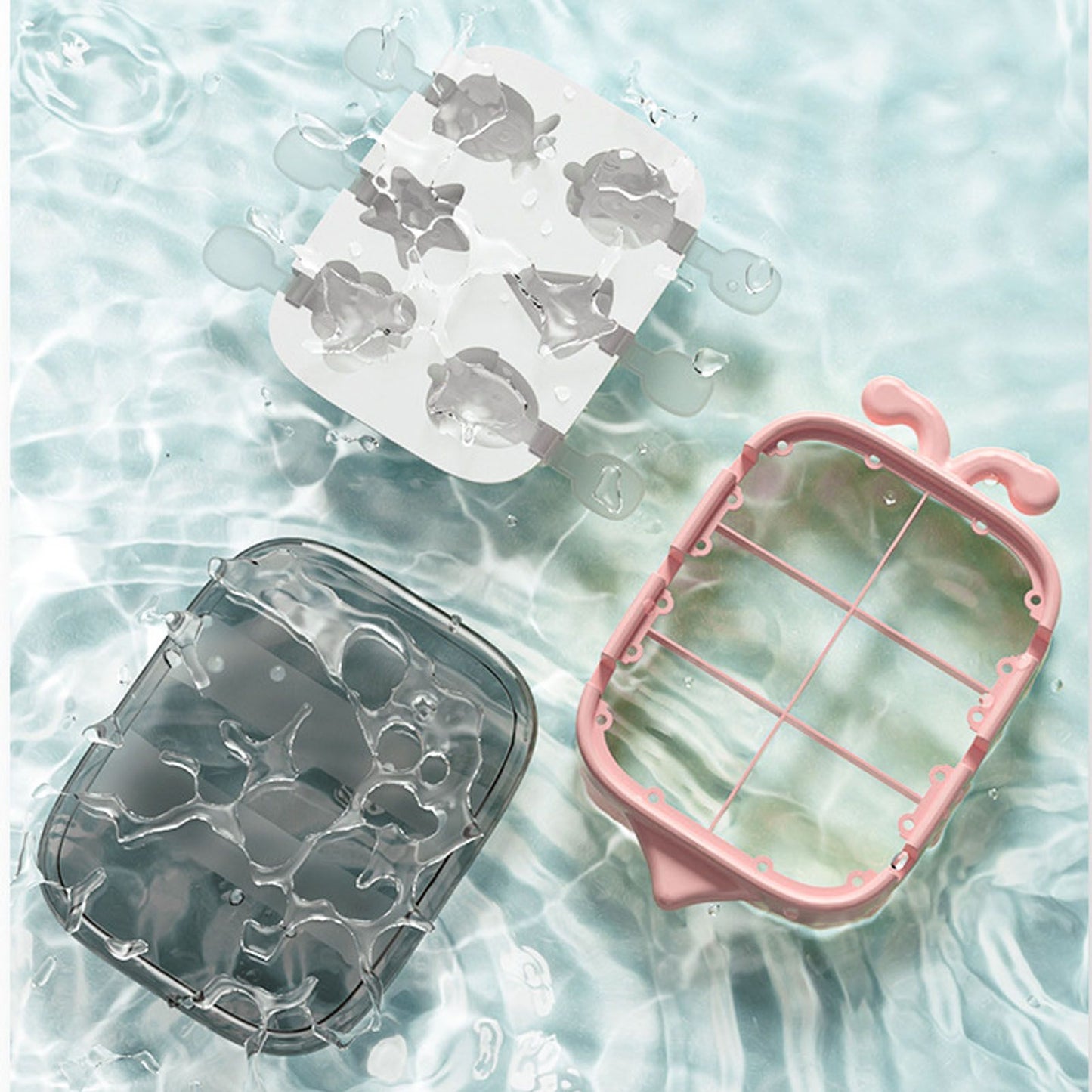 6 Cavities Ice Pop Molds Reusable Silicone Ice Pop Moulds Easy Release Homemade DIY Frozen Ice Cream Mold for Kids Adults Pink