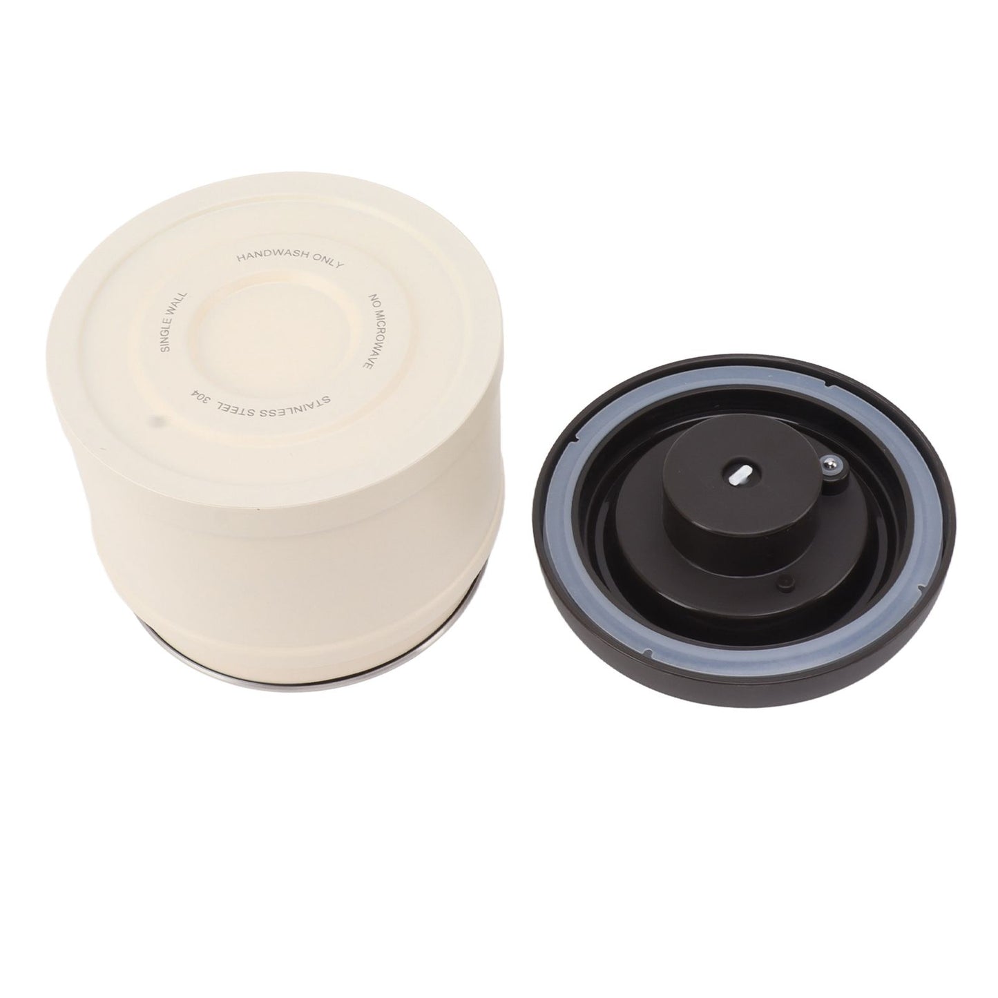 Vacuum Sealed Coffee Container 304 Stainless Steel Press Type Airtight Food Storage Container for Coffee Beans Tea Nuts 1600ML Beige