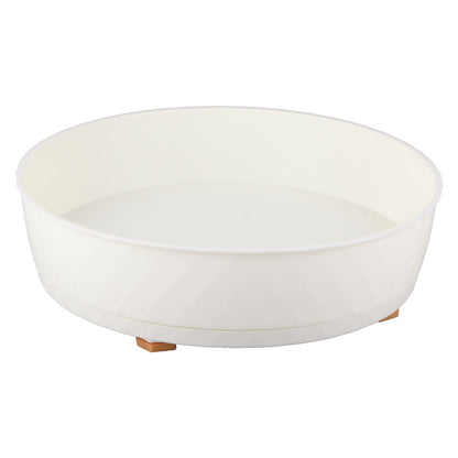 Kitchen Turntable Spin Round Tray 360 Degrees Rotating Non Skid Multifunctional Spice Organizer for Cabinet Pantry Refrigerator Countertop White