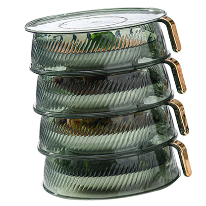 Transparent Green Insulated Food Cover Stackable Multilayer Dustproof Thermal Vegetable Storage Cover 4 Layer