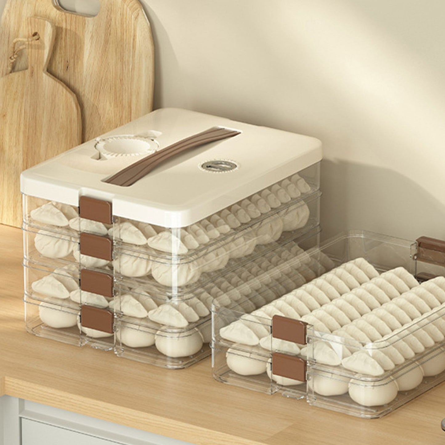 Dumpling Storage Box Large Capacity Multi Layer Transparent Plastic Airtight Food Container Kitchen Supplies 4 Layers