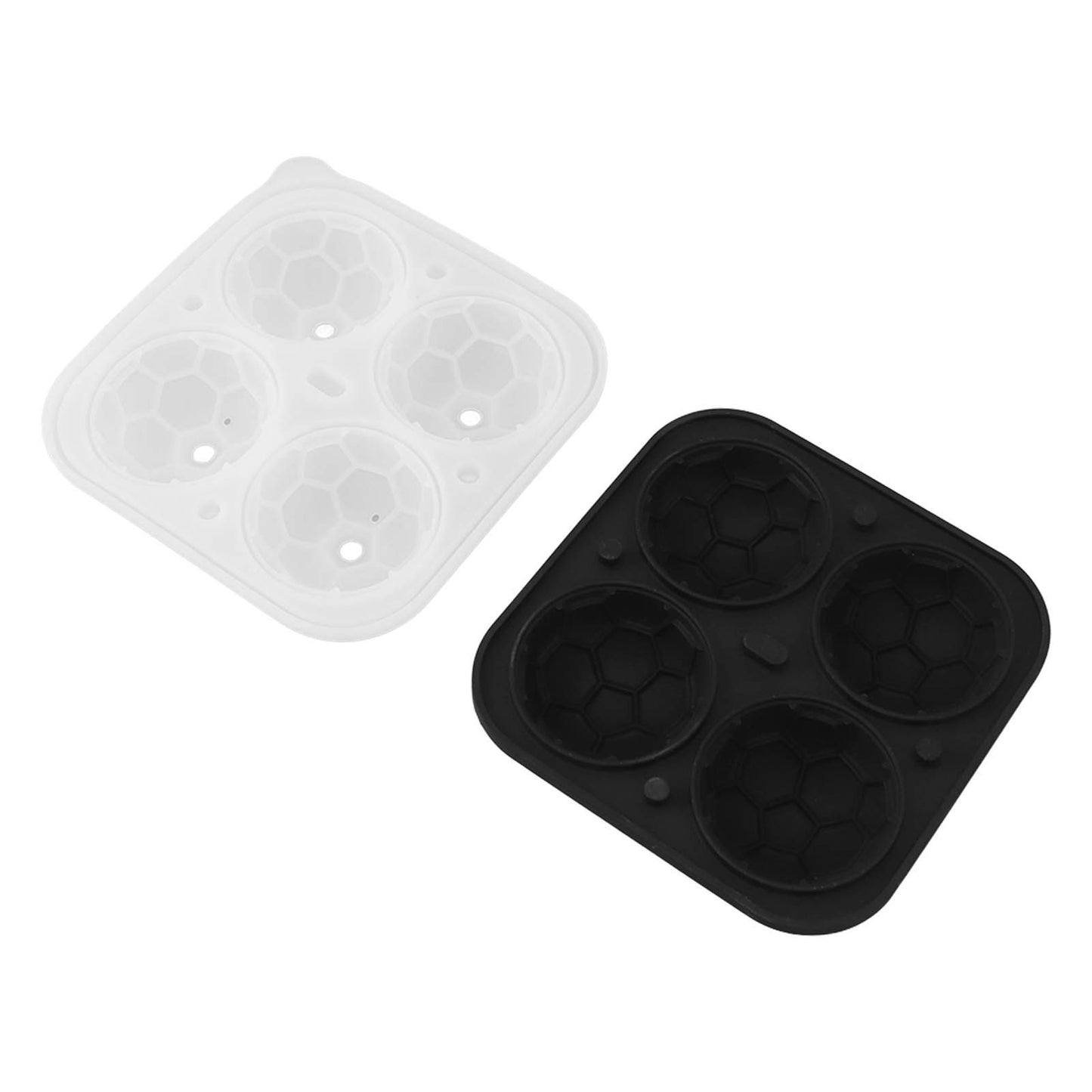 2Pcs Silicone Ice Cube Molds Fun Shapes Round Sphere Ball Mold for Whiskey Cocktails Game Day Soccer