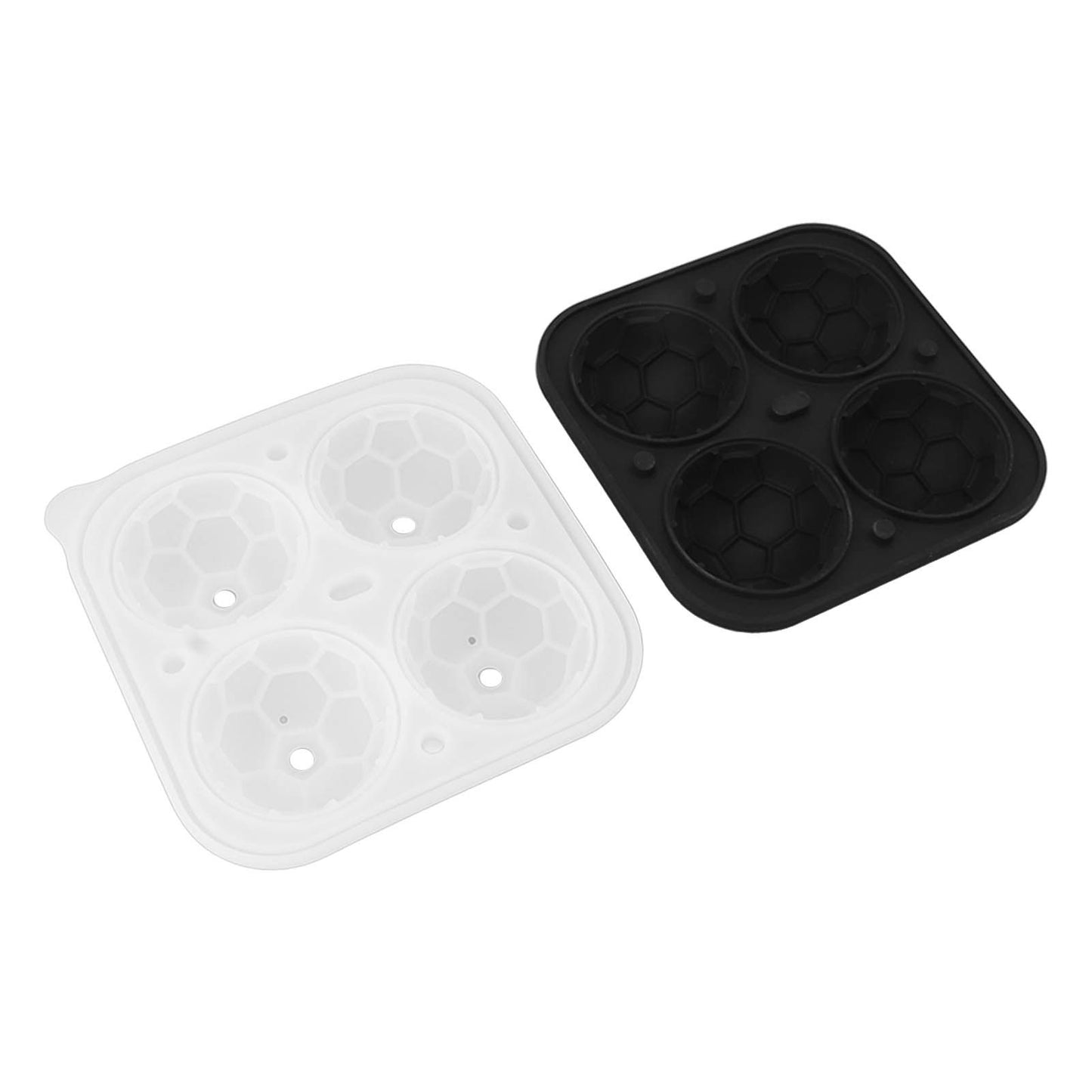 2Pcs Silicone Ice Cube Molds Fun Shapes Round Sphere Ball Mold for Whiskey Cocktails Game Day Soccer