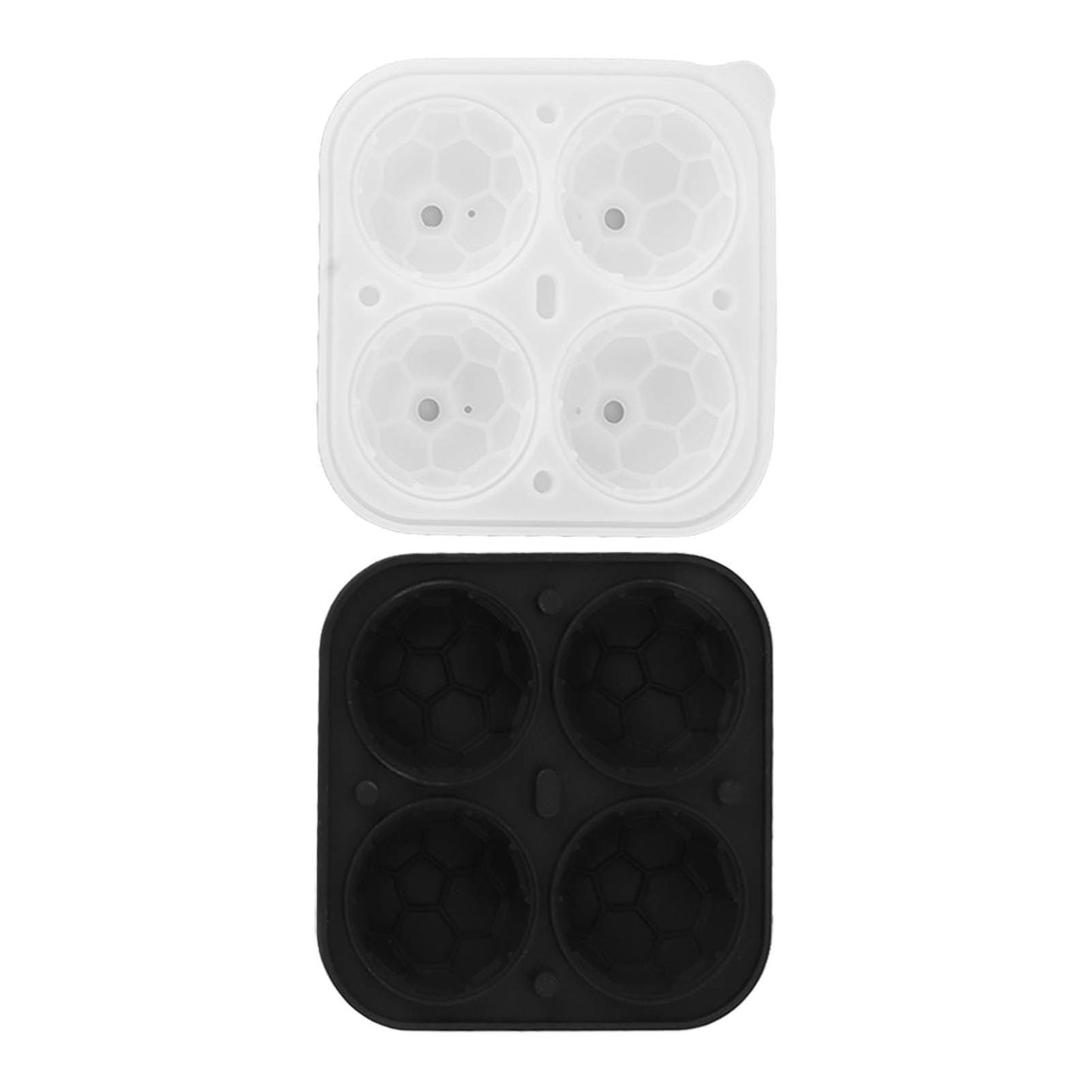 2Pcs Silicone Ice Cube Molds Fun Shapes Round Sphere Ball Mold for Whiskey Cocktails Game Day Soccer