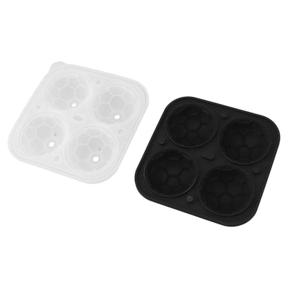 2Pcs Silicone Ice Cube Molds Fun Shapes Round Sphere Ball Mold for Whiskey Cocktails Game Day Soccer