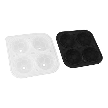2Pcs Silicone Ice Cube Molds Fun Shapes Round Sphere Ball Mold for Whiskey Cocktails Game Day Soccer