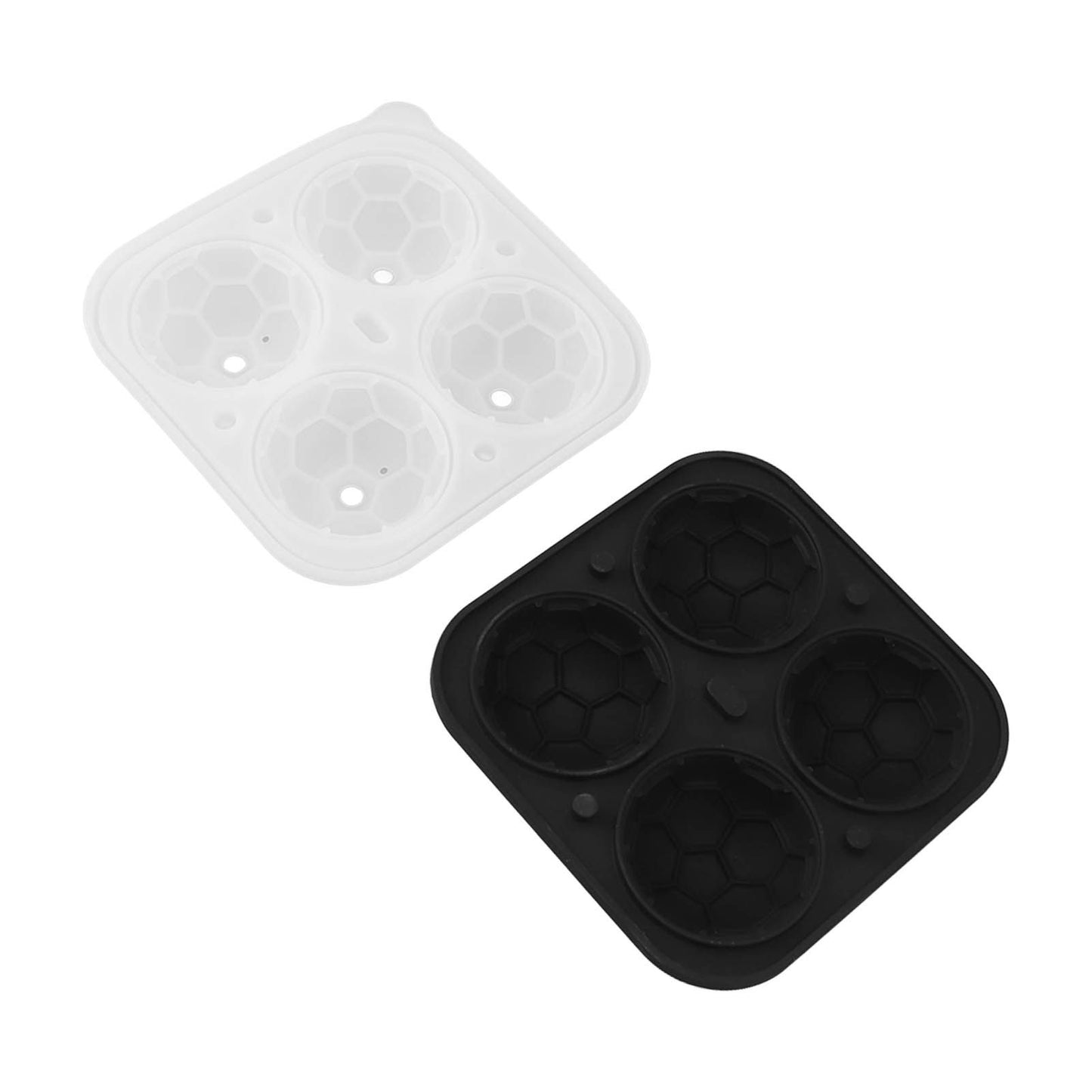 2Pcs Silicone Ice Cube Molds Fun Shapes Round Sphere Ball Mold for Whiskey Cocktails Game Day Soccer