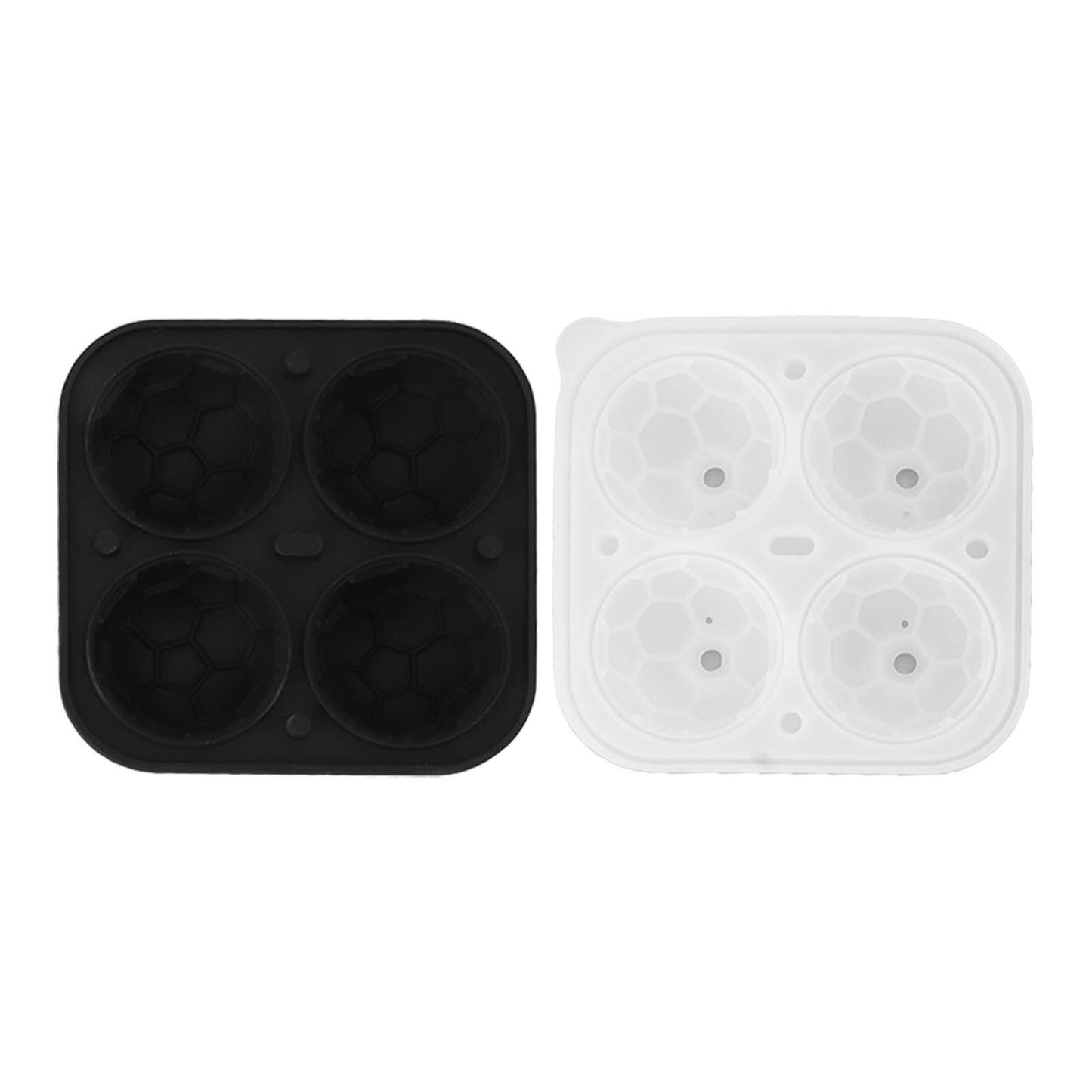 2Pcs Silicone Ice Cube Molds Fun Shapes Round Sphere Ball Mold for Whiskey Cocktails Game Day Soccer