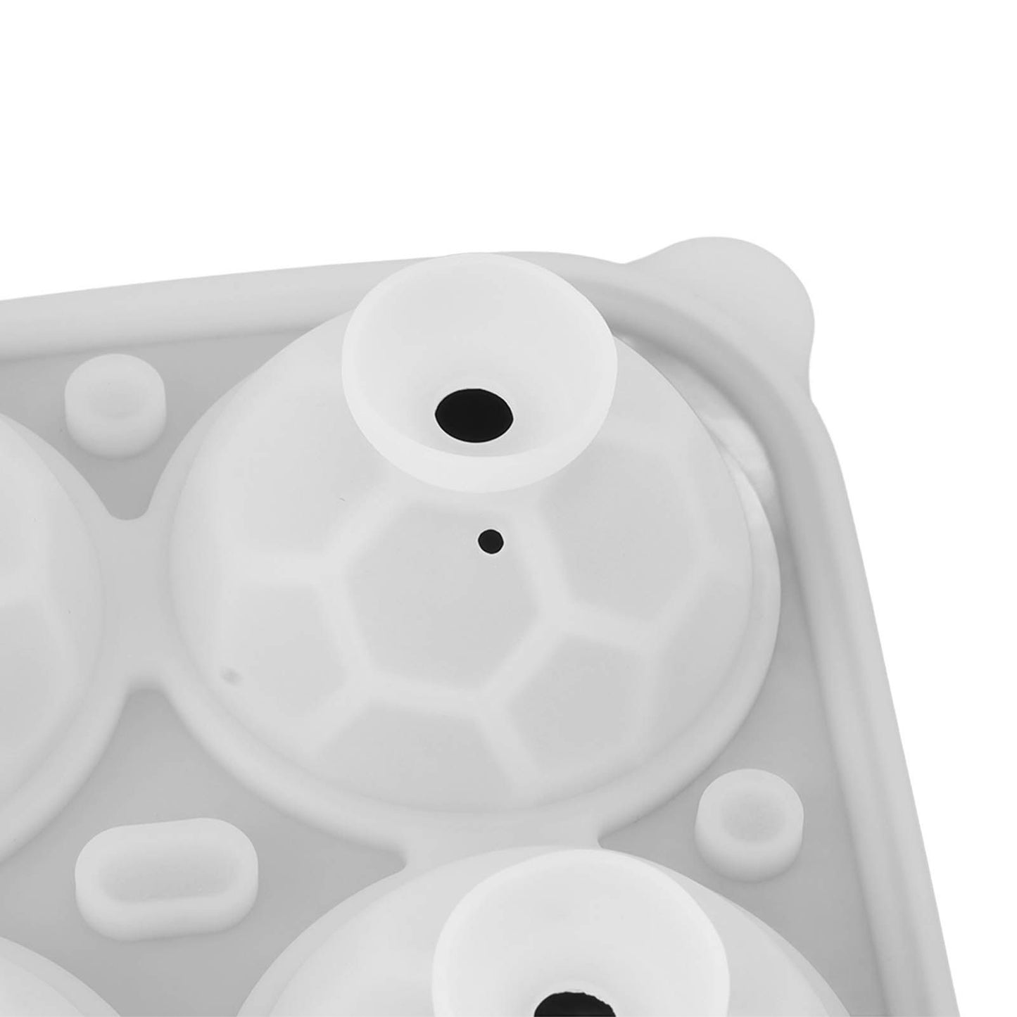 2Pcs Silicone Ice Cube Molds Fun Shapes Round Sphere Ball Mold for Whiskey Cocktails Game Day Soccer