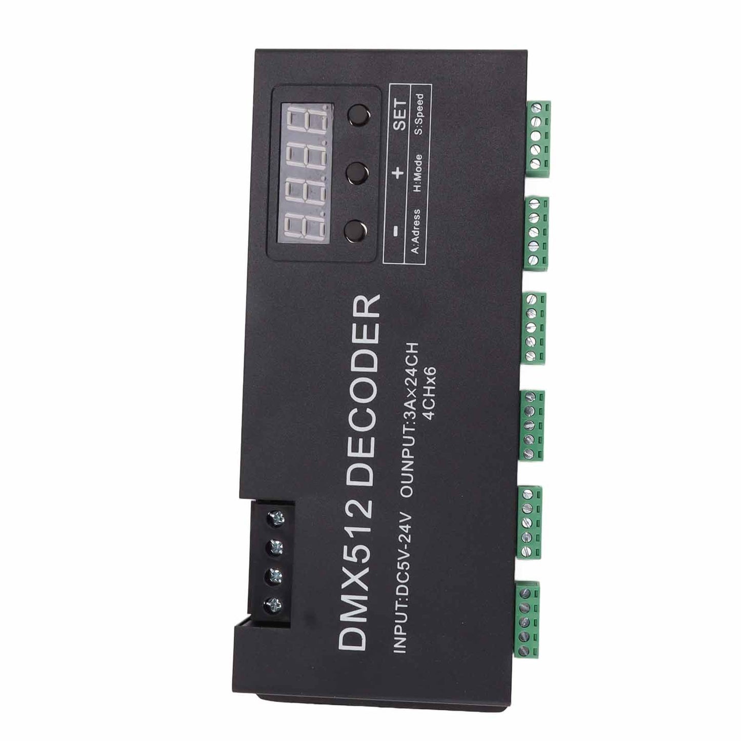 24 Channel DMX Decoder Digital Display RGBW DMX512 Dimming Driver LED Controller for Stage Bar DC5V‑24V