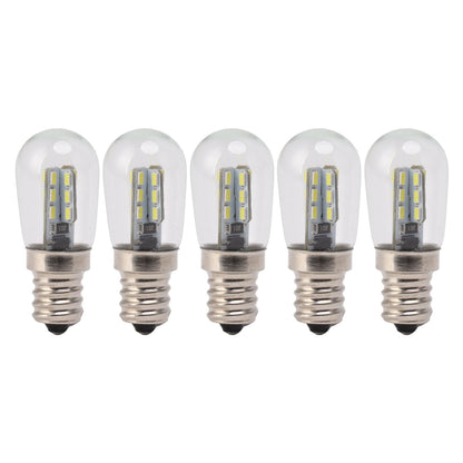 5Pcs E12 LED Bulb High Brightness 120V Fridge Lamp Bulb with 24pcs Bead for Refrigerator White Light
