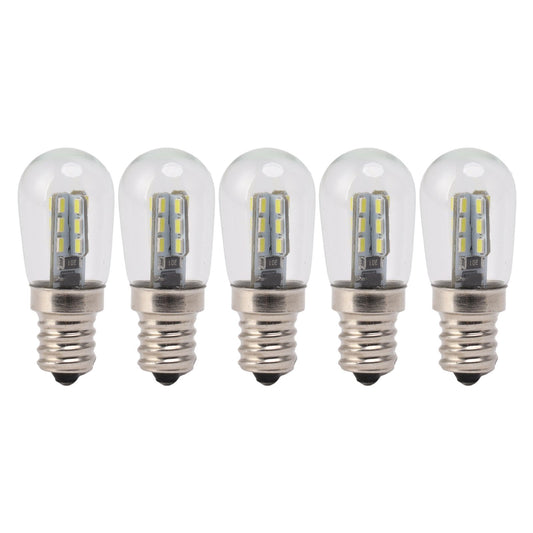 5Pcs E12 LED Bulb High Brightness 120V Fridge Lamp Bulb with 24pcs Bead for Refrigerator White Light