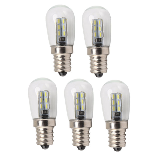 5Pcs E12 LED Bulb High Brightness 120V Fridge Lamp Bulb with 24pcs Bead for Refrigerator White Light