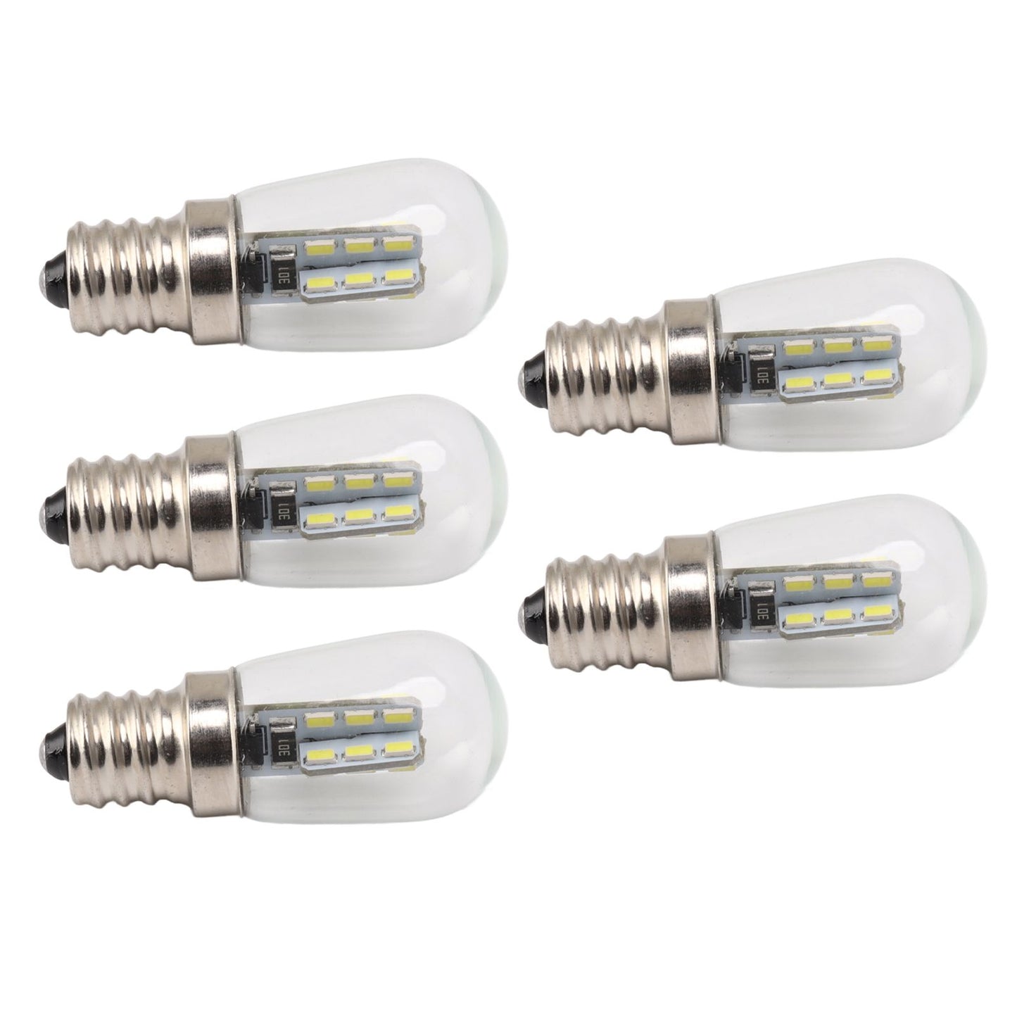 5Pcs E12 LED Bulb High Brightness 120V Fridge Lamp Bulb with 24pcs Bead for Refrigerator White Light