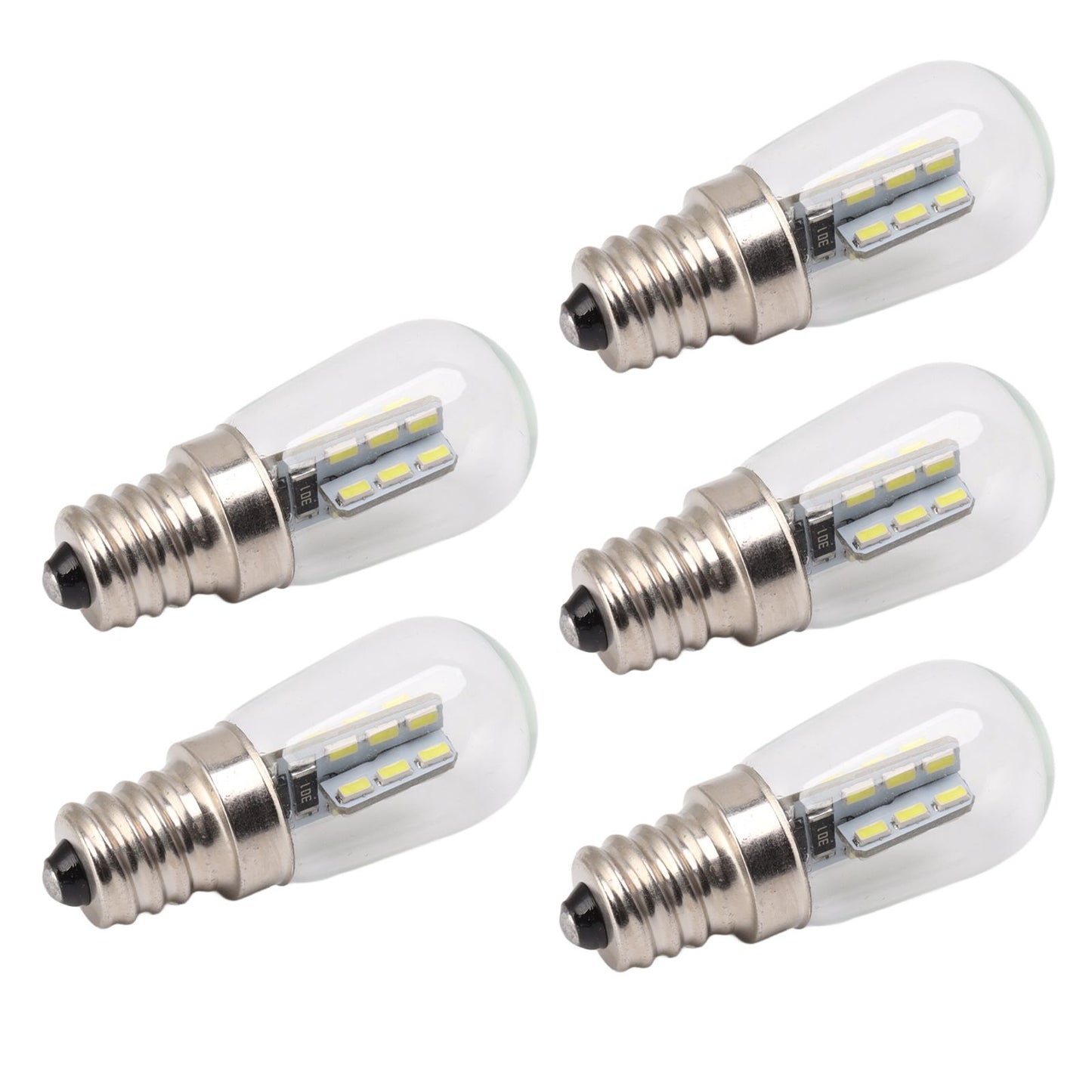 5Pcs E12 LED Bulb High Brightness 120V Fridge Lamp Bulb with 24pcs Bead for Refrigerator White Light
