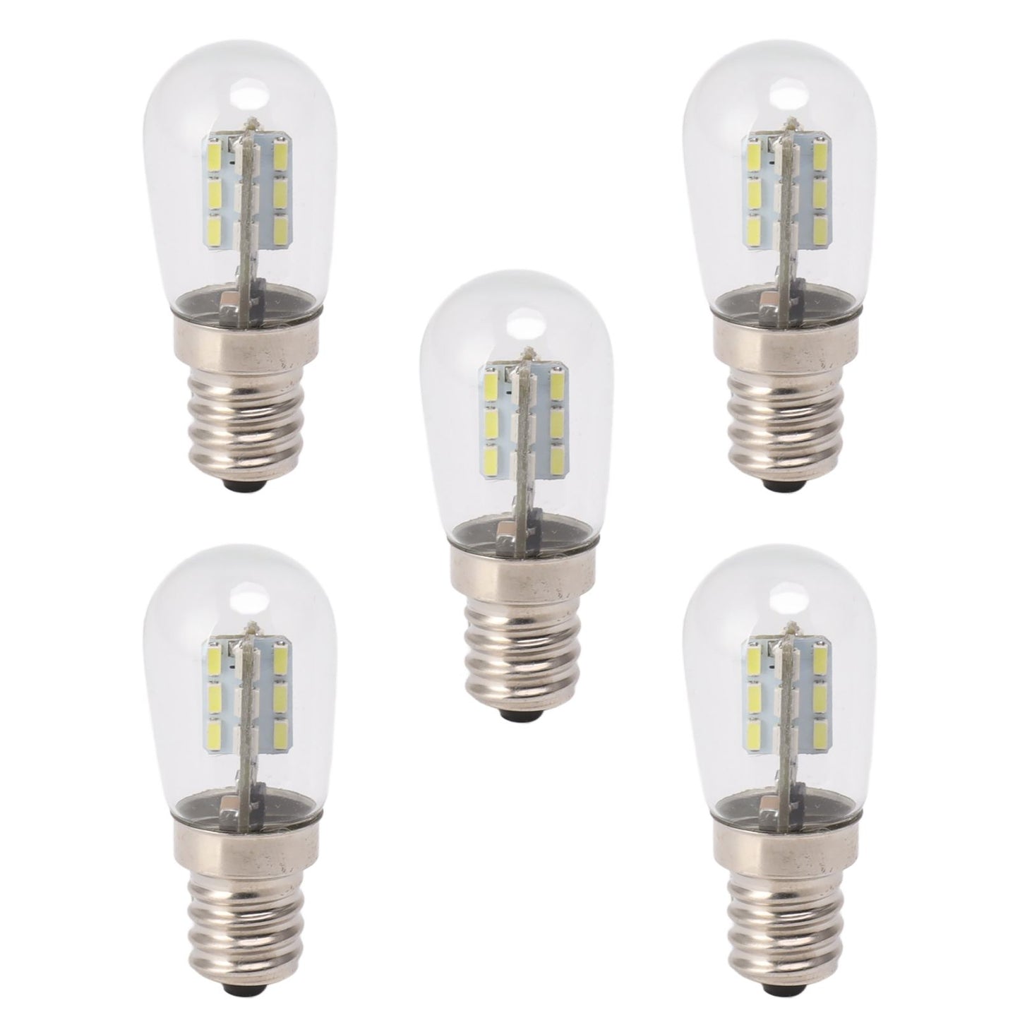 5Pcs E12 LED Bulb High Brightness 120V Fridge Lamp Bulb with 24pcs Bead for Refrigerator White Light
