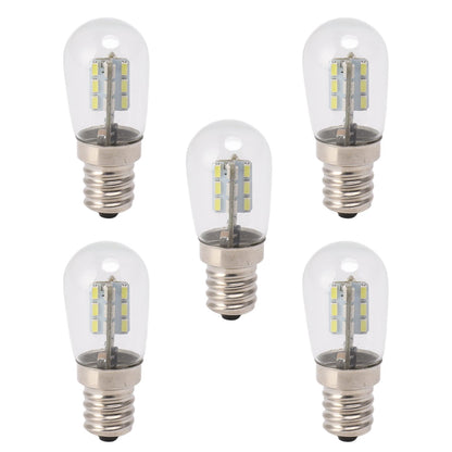 5Pcs E12 LED Bulb High Brightness 120V Fridge Lamp Bulb with 24pcs Bead for Refrigerator White Light