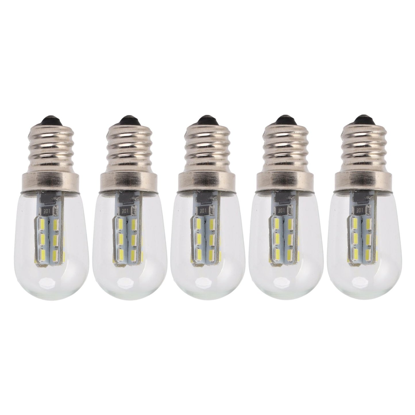 5Pcs E12 LED Bulb High Brightness 120V Fridge Lamp Bulb with 24pcs Bead for Refrigerator White Light