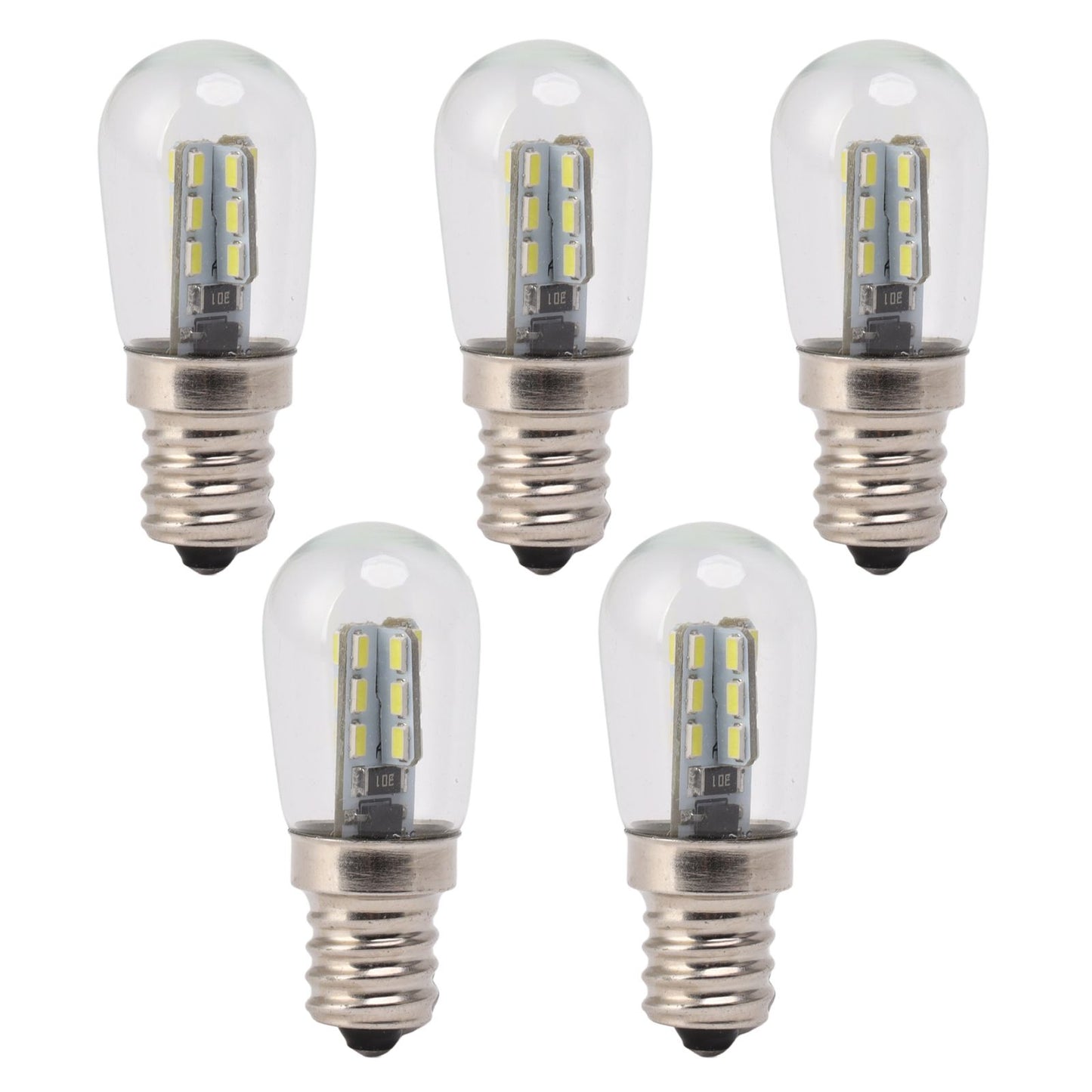 5Pcs E12 LED Bulb High Brightness 120V Fridge Lamp Bulb with 24pcs Bead for Refrigerator White Light