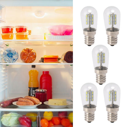 5Pcs E12 LED Bulb High Brightness 120V Fridge Lamp Bulb with 24pcs Bead for Refrigerator White Light