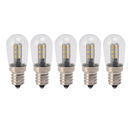 5Pcs E12 LED Bulb High Brightness 120V Fridge Lamp Bulb with 24pcs Bead for Refrigerator Warm Light