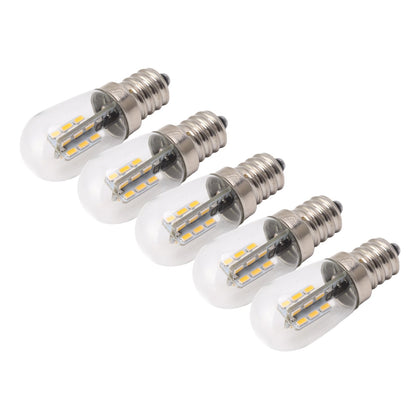 5Pcs E12 LED Bulb High Brightness 120V Fridge Lamp Bulb with 24pcs Bead for Refrigerator Warm Light