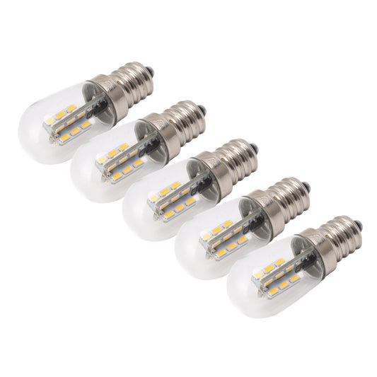 5Pcs E12 LED Bulb High Brightness 120V Fridge Lamp Bulb with 24pcs Bead for Refrigerator Warm Light