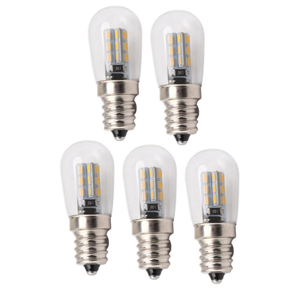 5Pcs E12 LED Bulb High Brightness 120V Fridge Lamp Bulb with 24pcs Bead for Refrigerator Warm Light