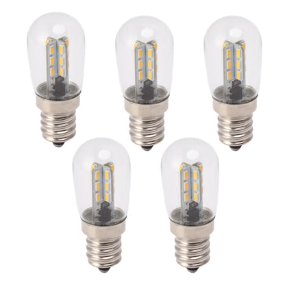 5Pcs E12 LED Bulb High Brightness 120V Fridge Lamp Bulb with 24pcs Bead for Refrigerator Warm Light