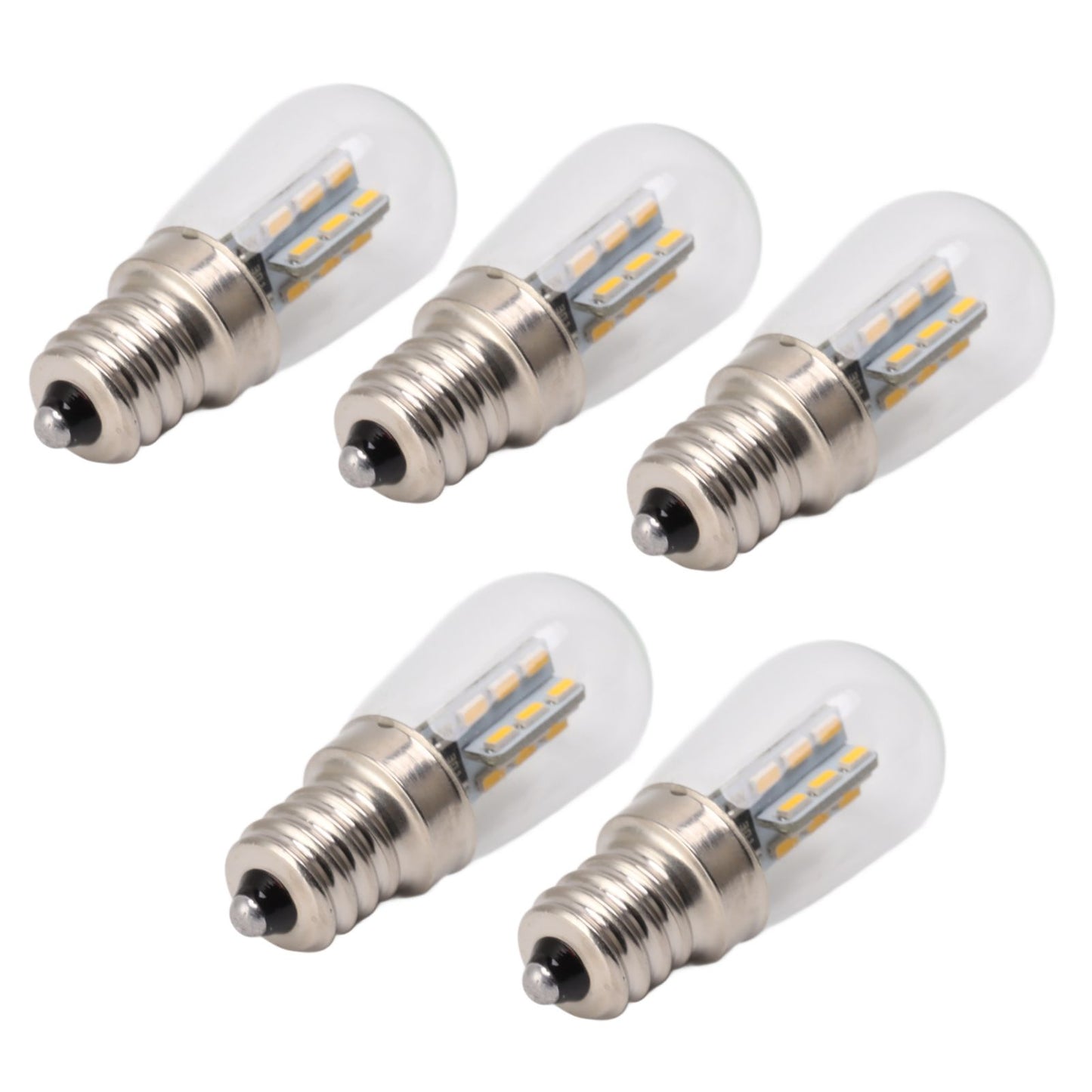 5Pcs E12 LED Bulb High Brightness 120V Fridge Lamp Bulb with 24pcs Bead for Refrigerator Warm Light