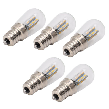 5Pcs E12 LED Bulb High Brightness 120V Fridge Lamp Bulb with 24pcs Bead for Refrigerator Warm Light