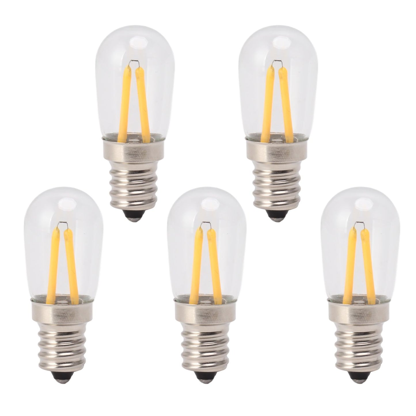 5Pcs Refrigerator Lamp Bulb Low Heat Low Power Consumption E12 LED Fridge Light Bulb 120V Warm Light