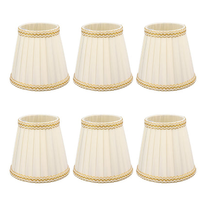 6Pcs Small Lamp Shade Clip On Drum Lampshade Cloth for Chandelier Candle Bulbs Lighting Accessories