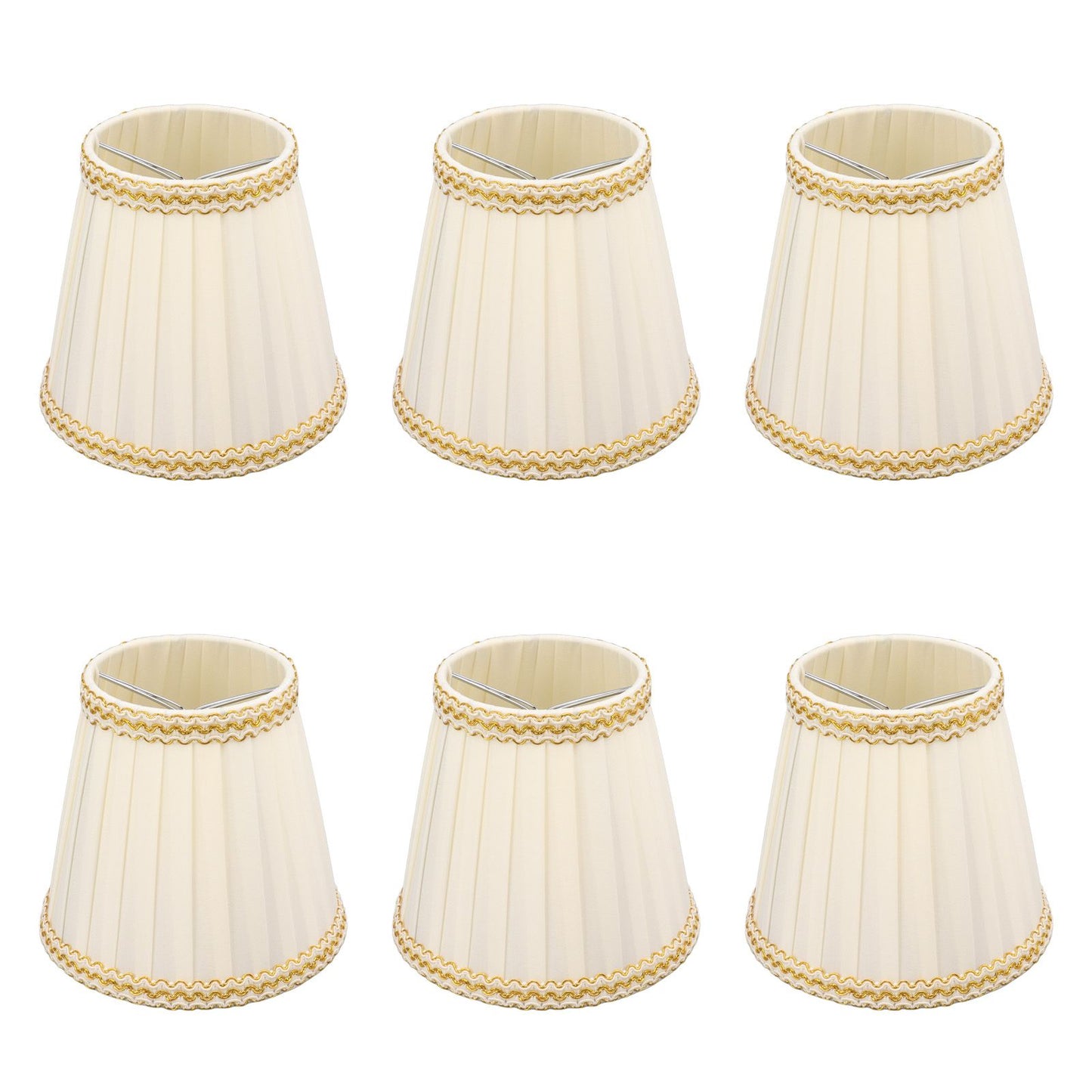 6Pcs Small Lamp Shade Clip On Drum Lampshade Cloth for Chandelier Candle Bulbs Lighting Accessories