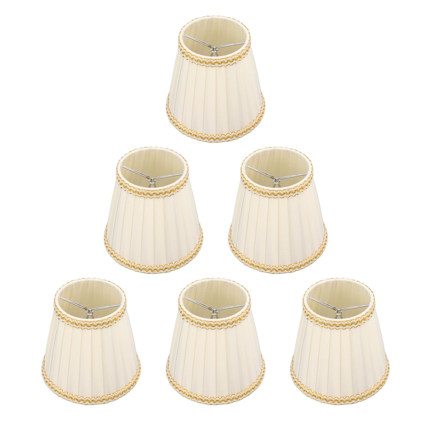 6Pcs Small Lamp Shade Clip On Drum Lampshade Cloth for Chandelier Candle Bulbs Lighting Accessories