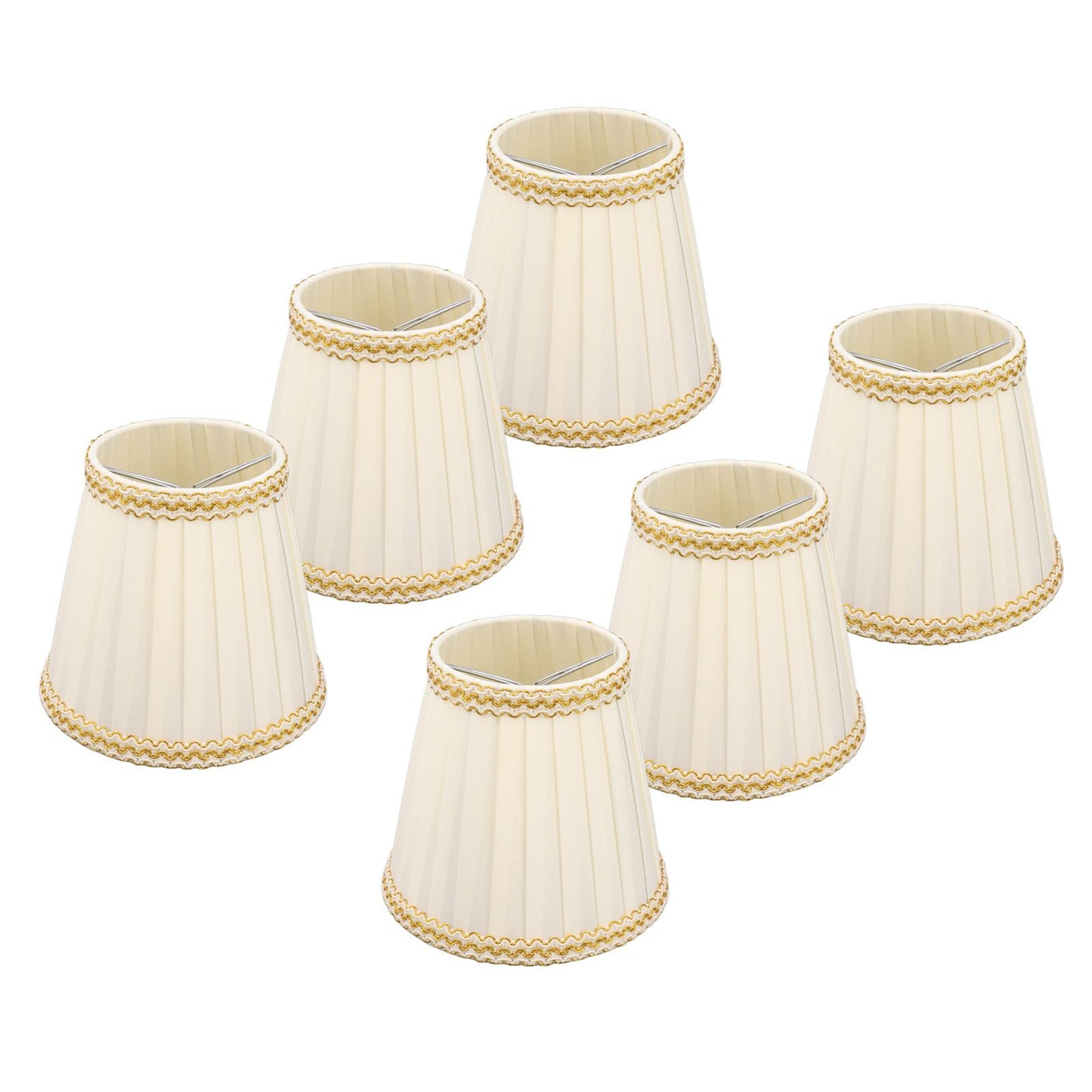 6Pcs Small Lamp Shade Clip On Drum Lampshade Cloth for Chandelier Candle Bulbs Lighting Accessories
