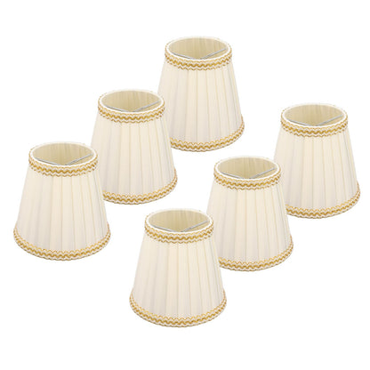6Pcs Small Lamp Shade Clip On Drum Lampshade Cloth for Chandelier Candle Bulbs Lighting Accessories