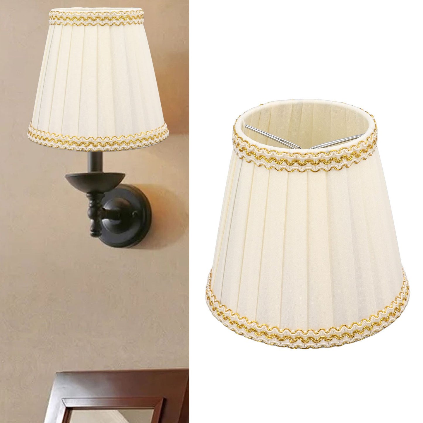 6Pcs Small Lamp Shade Clip On Drum Lampshade Cloth for Chandelier Candle Bulbs Lighting Accessories