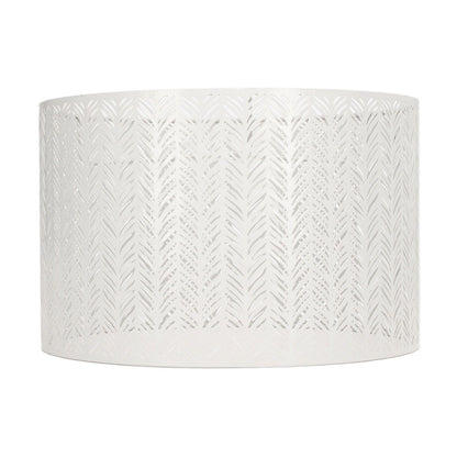 Drum Lamp Shade E27 E14 Clip Fir Leaf Shape Hollow Out Metal Decorative Lampshade Cover for Table Wall Ceiling Lamp White