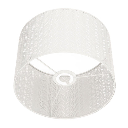 Drum Lamp Shade E27 E14 Clip Fir Leaf Shape Hollow Out Metal Decorative Lampshade Cover for Table Wall Ceiling Lamp White