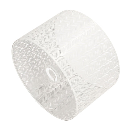 Drum Lamp Shade E27 E14 Clip Fir Leaf Shape Hollow Out Metal Decorative Lampshade Cover for Table Wall Ceiling Lamp White