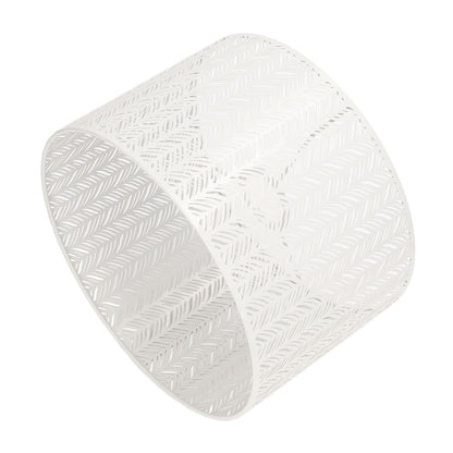 Drum Lamp Shade E27 E14 Clip Fir Leaf Shape Hollow Out Metal Decorative Lampshade Cover for Table Wall Ceiling Lamp White