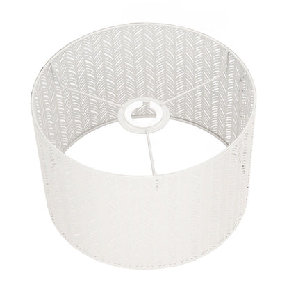 Drum Lamp Shade E27 E14 Clip Fir Leaf Shape Hollow Out Metal Decorative Lampshade Cover for Table Wall Ceiling Lamp White