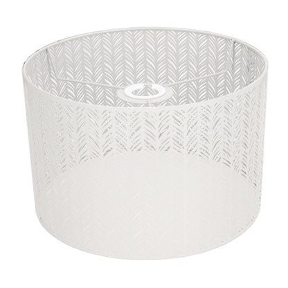 Drum Lamp Shade E27 E14 Clip Fir Leaf Shape Hollow Out Metal Decorative Lampshade Cover for Table Wall Ceiling Lamp White