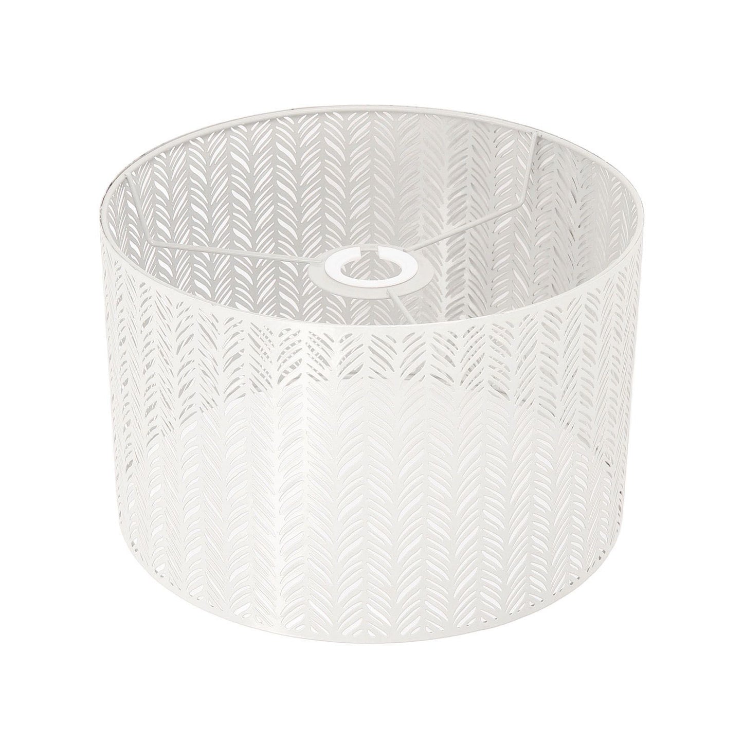 Drum Lamp Shade E27 E14 Clip Fir Leaf Shape Hollow Out Metal Decorative Lampshade Cover for Table Wall Ceiling Lamp White