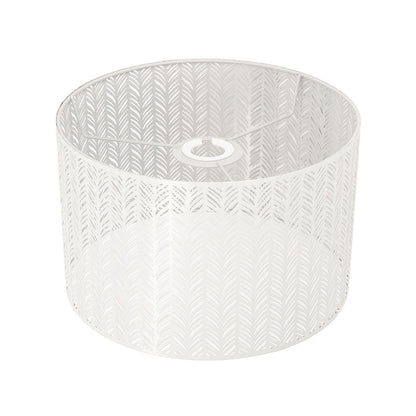 Drum Lamp Shade E27 E14 Clip Fir Leaf Shape Hollow Out Metal Decorative Lampshade Cover for Table Wall Ceiling Lamp White
