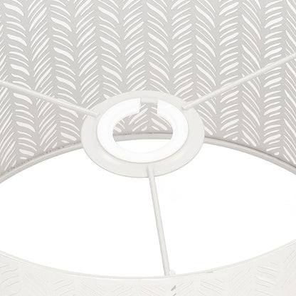 Drum Lamp Shade E27 E14 Clip Fir Leaf Shape Hollow Out Metal Decorative Lampshade Cover for Table Wall Ceiling Lamp White
